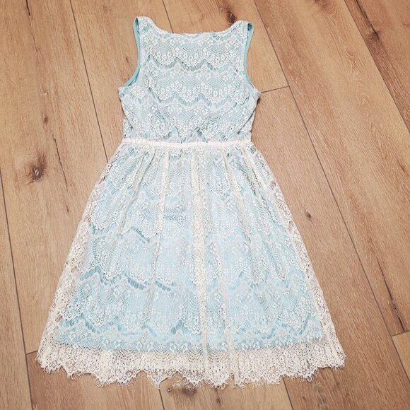 Altard State Womens Dress Size XS Mint Green & Ivory Lace Overlay Cottage Fairy - Picture 2 of 15